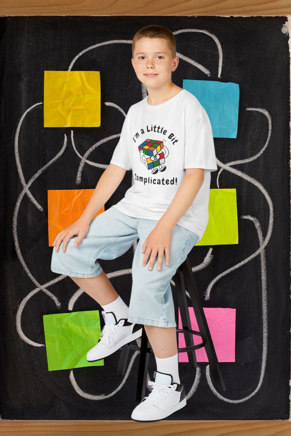 Kids’ “I’m a Little Bit… Complicated” T-Shirt – Problem Solver Design | Unisex Fit | Black, White, Red, Royal Blue