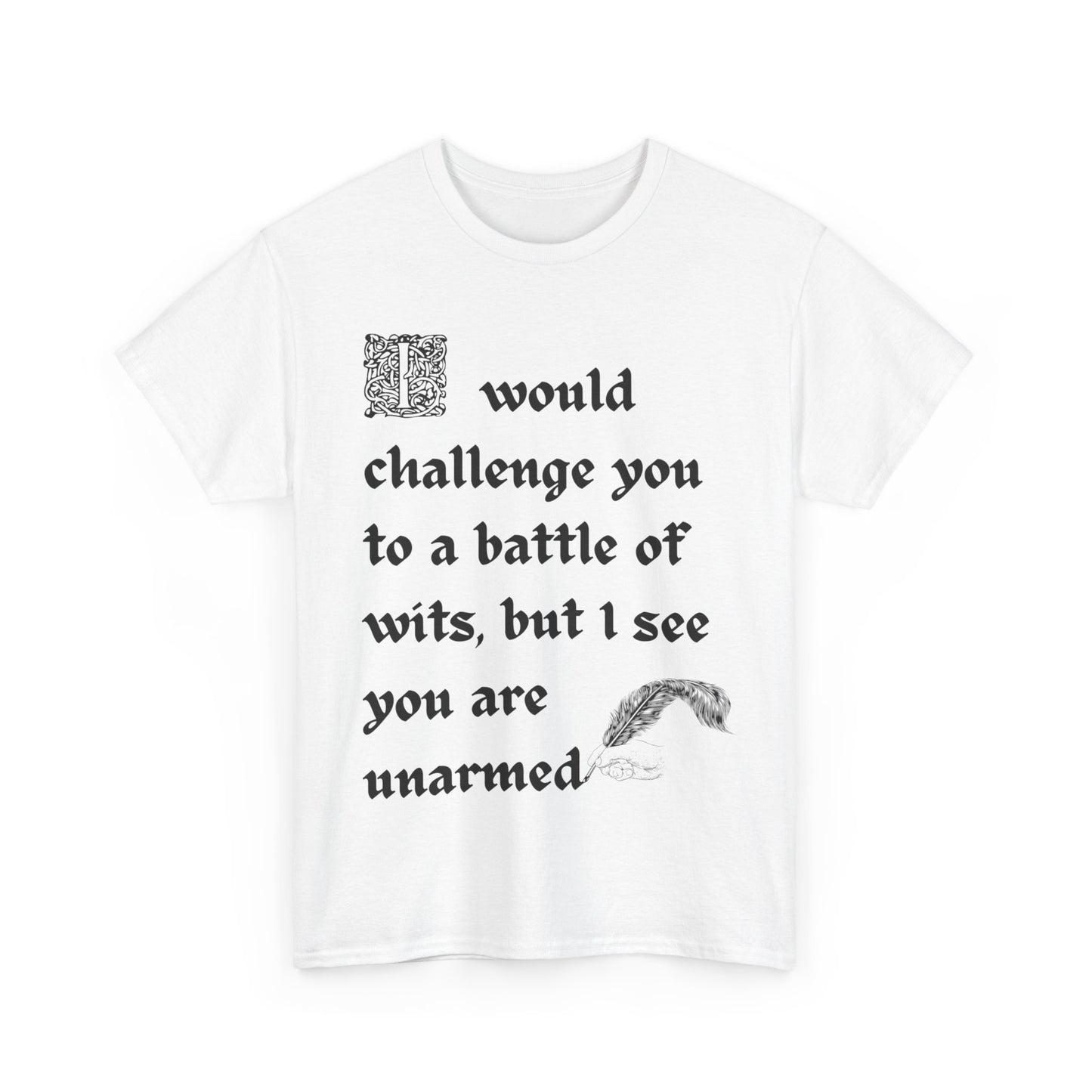 Battle of Wits Shakespearean-Inspired T-Shirt for Men: Unisex Design to Unleash Your Dry Humour