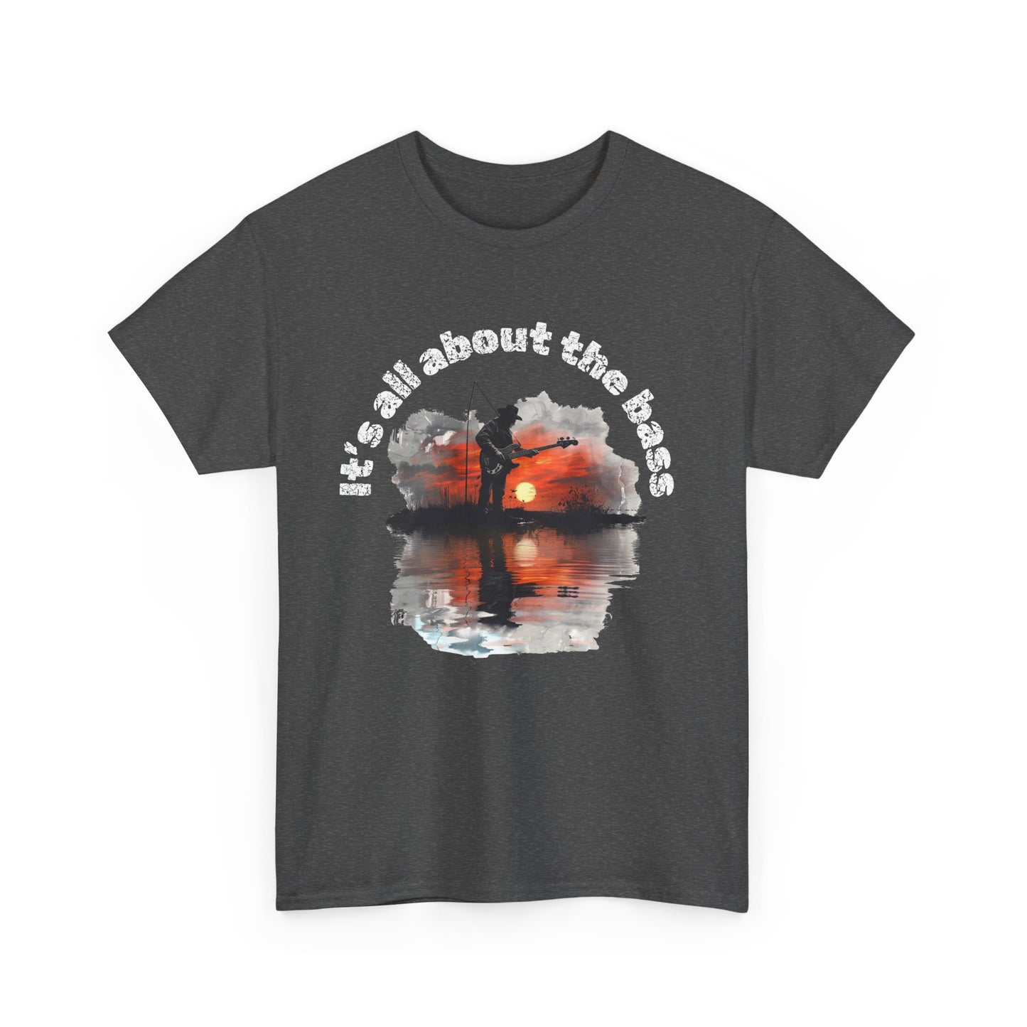 Men’s Bass Guitar and Fishing T-shirt – Father’s Day Gift for Musicians
