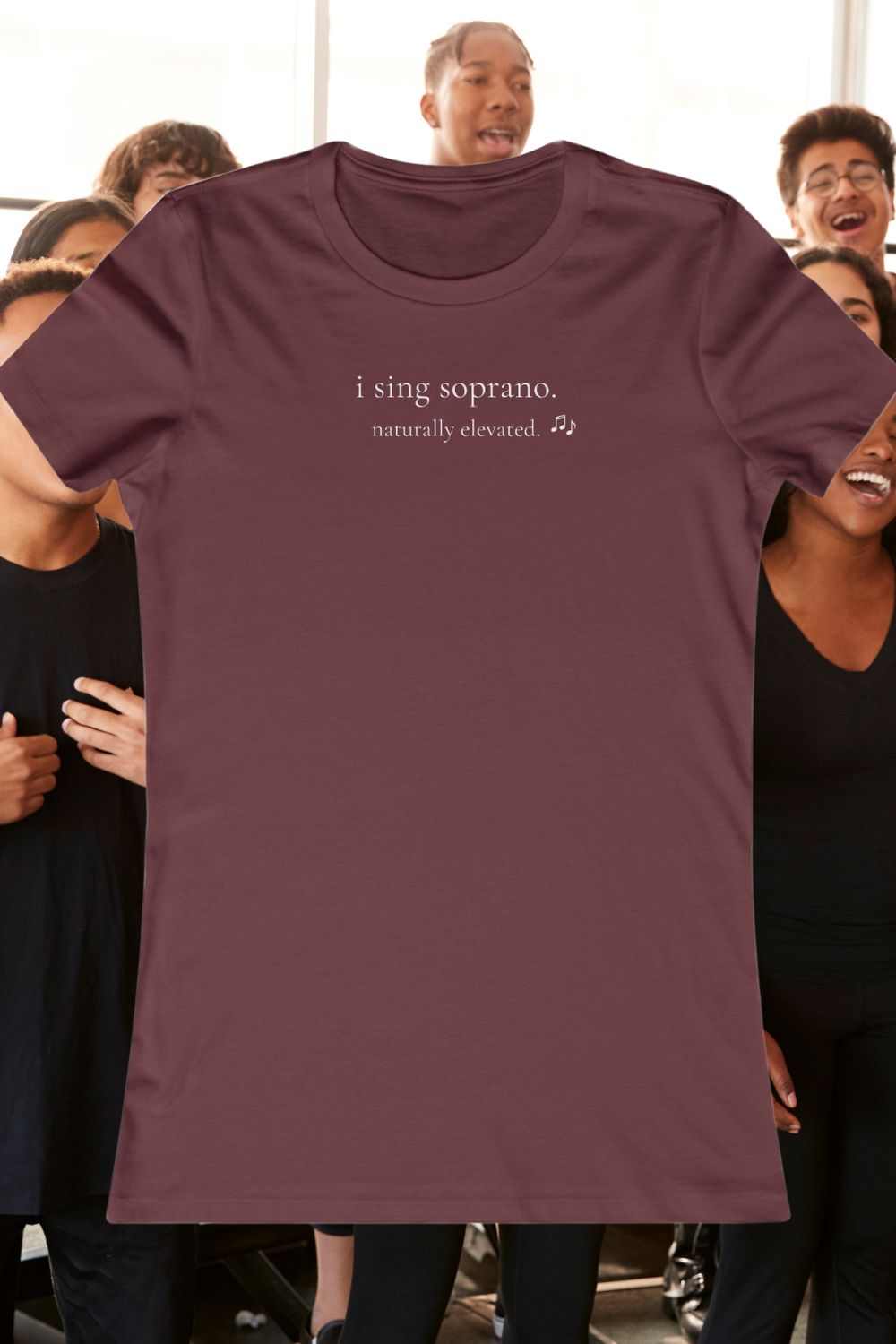 I Sing Soprano. Naturally Elevated. – Women’s Fitted Choir T-Shirt