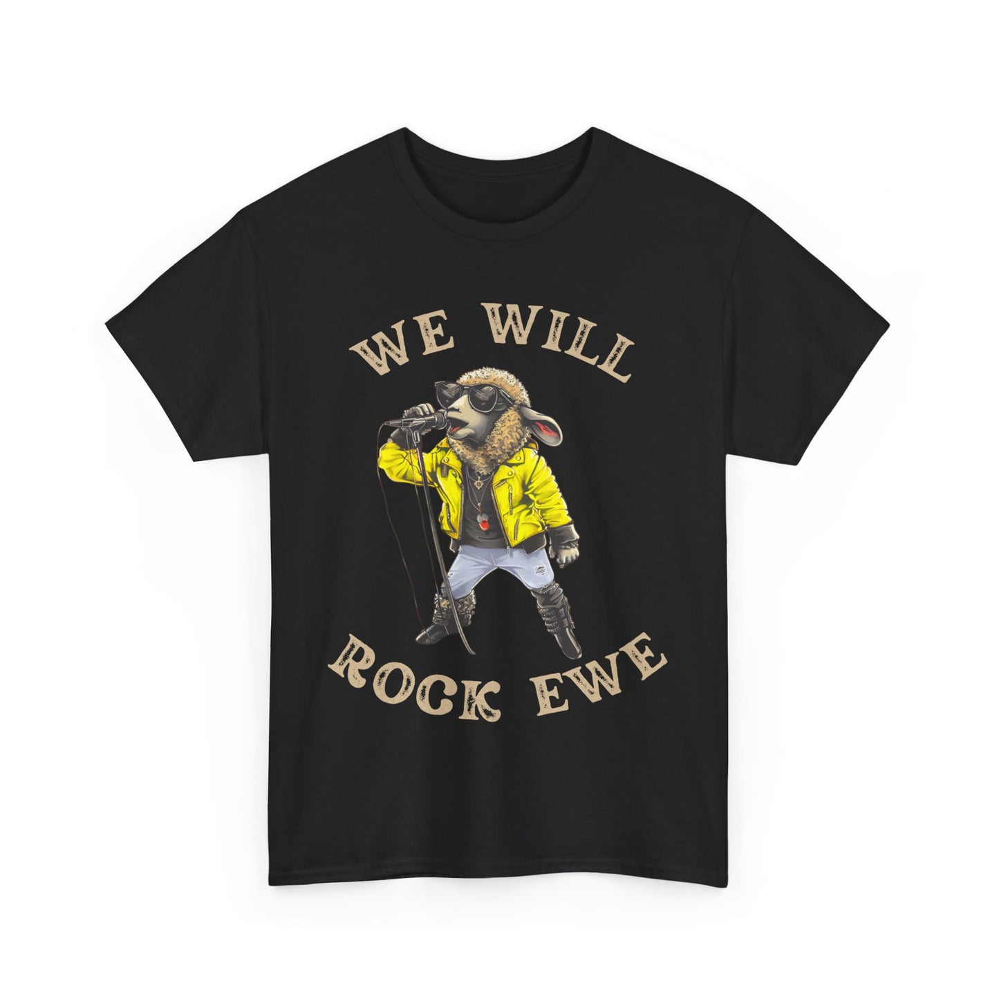 Men’s “We Will Rock Ewe” Unisex T-Shirt – Fun Rock ‘n’ Roll Design
