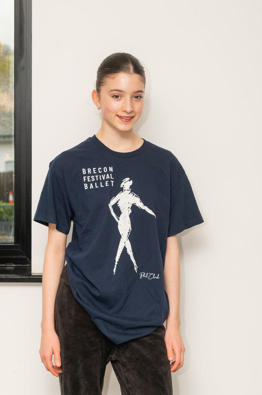 Brecon Festival Ballet Unisex Heavy Cotton T-Shirt – Phil Clark Sketch (White or Navy)