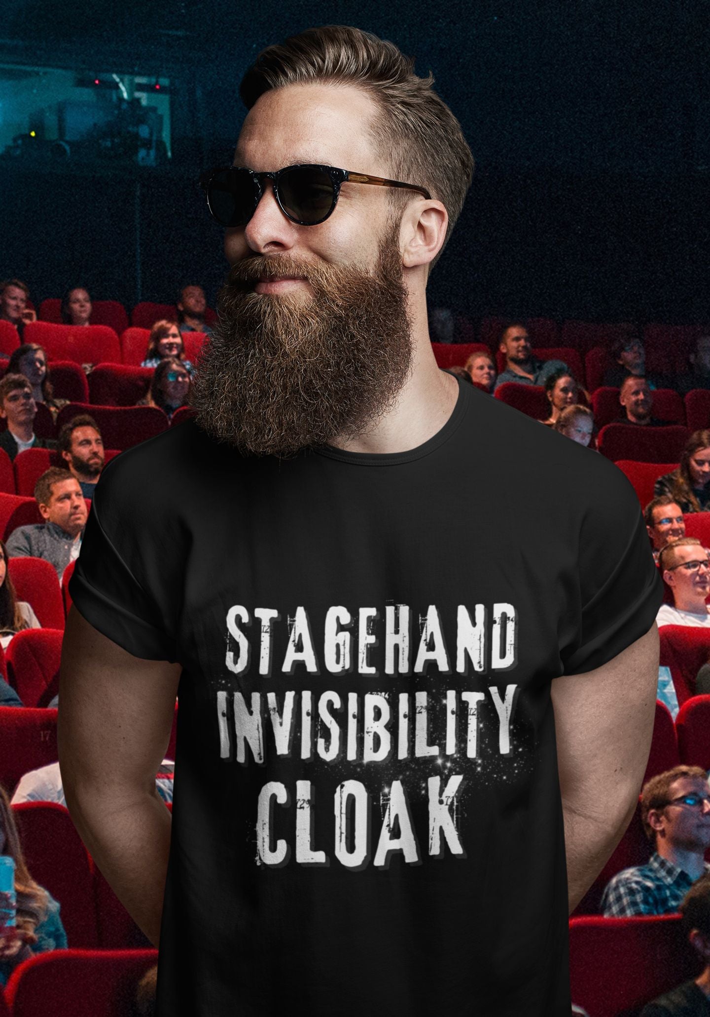 Stagehand Invisibility Cloak T-Shirt  Inspired by the Unsung Heroes of Theatre.