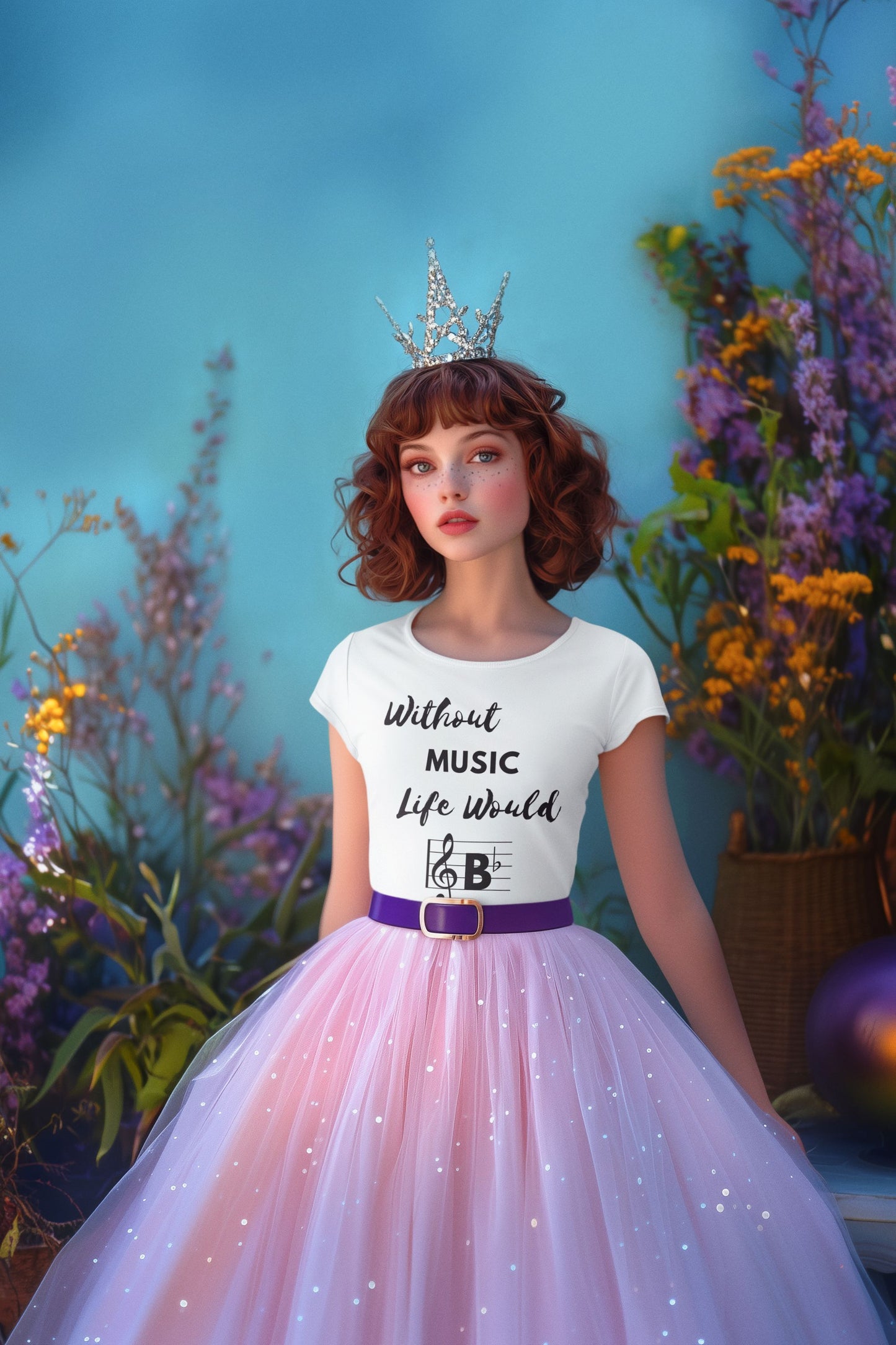Music Lover Women's T-shirt - 'Without Music, Life Would B Flat' Top